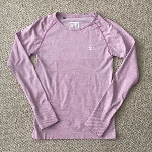 IdealFit Seamless Long Sleeve Top Shirt Purple Thumbholes Contour XS Like New